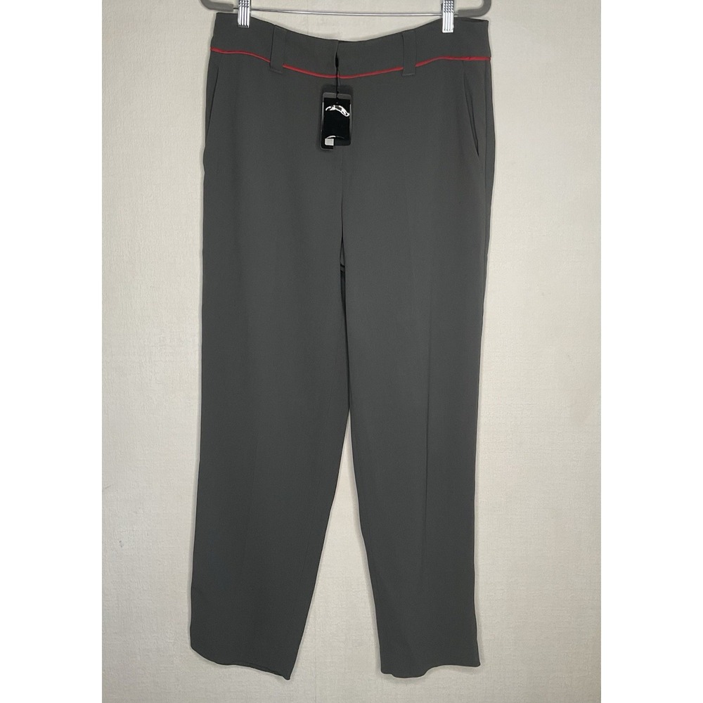 EMPORIO ARMANI Performance Trouser Dress Pants US Size 46 Steel Gray Red Waist